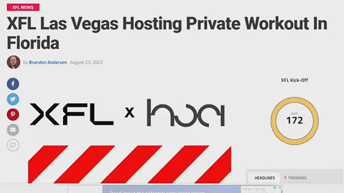'Video thumbnail for XFL Las Vegas Hosting Private Workout In Florida'