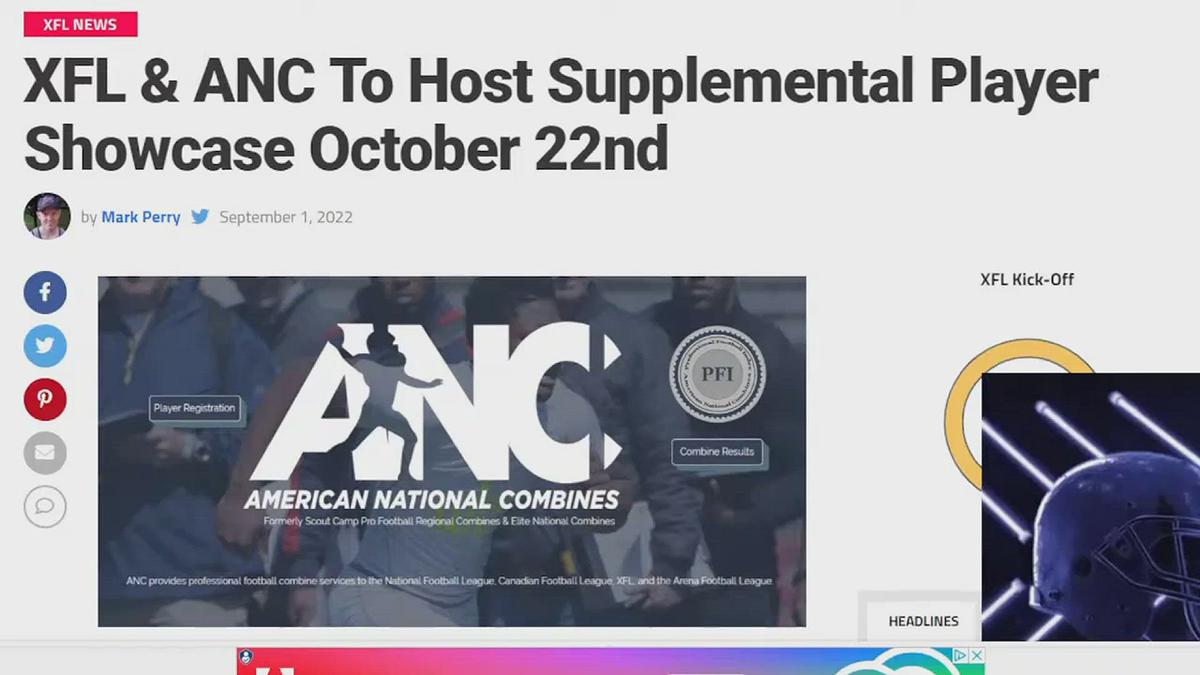 'Video thumbnail for XFL & ANC To Host Supplemental Player Showcase October 22nd'