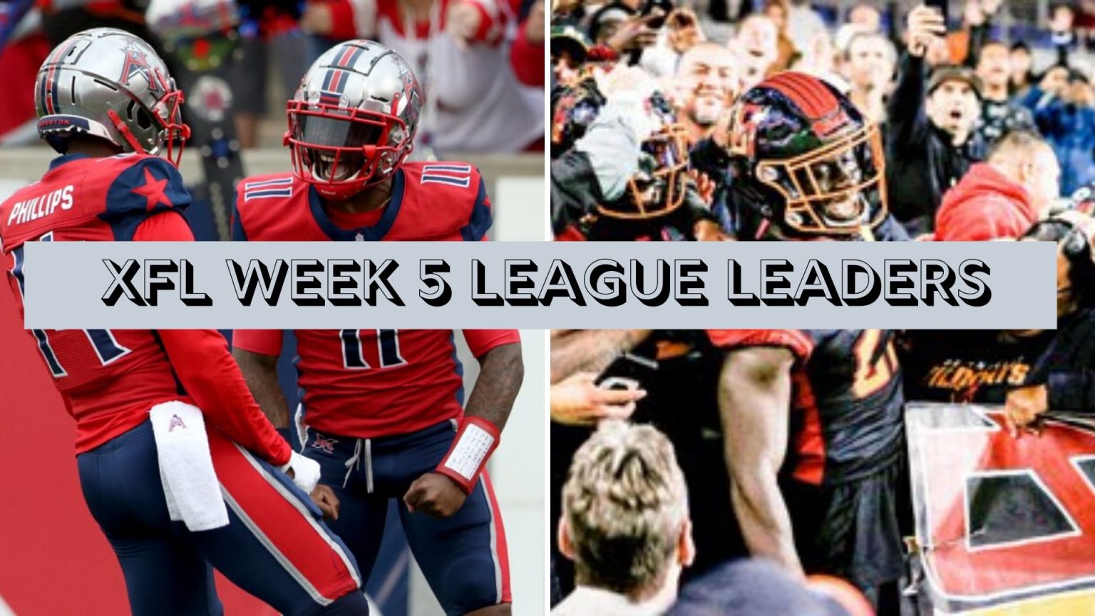 XFL Week 5 Passing, Rushing Receiving, Defensive Leaders